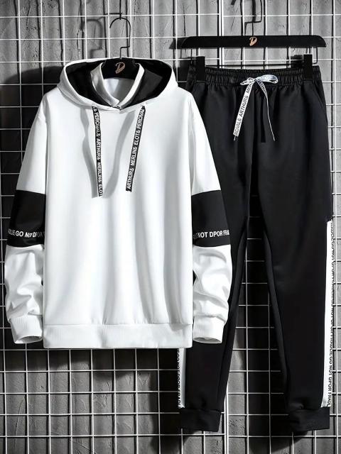 買わなきゃ損2290円★メンズアルファベット柄 sudaderaセット、長袖フーディー&ドローストリングパンツ日本サイズL  白 < 男性ファッション  買わなきゃ損2290円★メンズアルファベット柄 sudaderaセット、長袖フーディー&ドローストリングパンツ日本サイズL  白  < 男性ファッションの