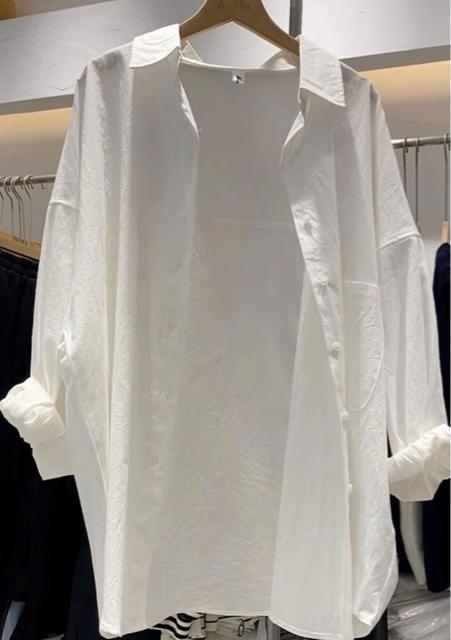 シャツ ブラウス 前開き 長袖 ホワイト 大きいサイズ < 女性ファッション  シャツ ブラウス 前開き 長袖 ホワイト 大きいサイズ  < 女性ファッションの