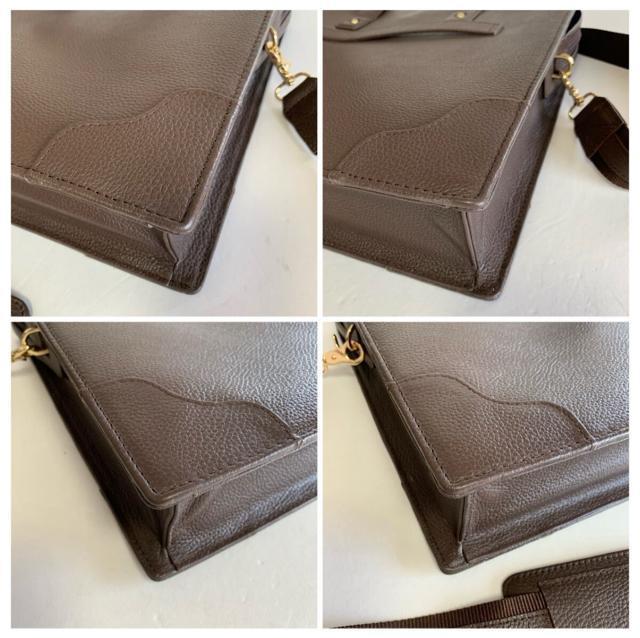 Jafferjees シボ革 レザー 2way ビジネスバッグ ブリーフケース ブラウン A4 < 女性ファッション Jafferjees シボ革 レザー 2way ビジネスバッグ ブリーフケース ブラウン A4 < 女性ファッションの