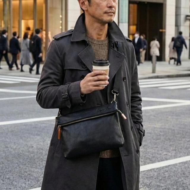 ◆NOROSHI(狼煙) 本気サコッシュ 薄型 ショルダーバッグ クラッチバッグ◆b44黒 < 男性ファッション ◆NOROSHI(狼煙) 本気サコッシュ 薄型 ショルダーバッグ クラッチバッグ◆b44黒 < 男性ファッションの