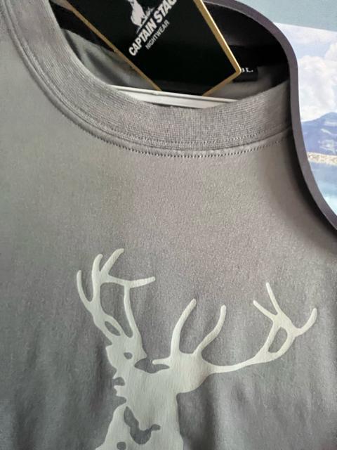 3Lサイズ!高貴紳士的!ブランド品!CAPTAIN STAG(キャプテンスタッグ)ロゴプリント!半袖andハーフパンツ!上下セット < 男性ファッション  3Lサイズ!高貴紳士的!ブランド品!CAPTAIN STAG(キャプテンスタッグ)ロゴプリント!半袖andハーフパンツ!上下セット < 男性ファッションの