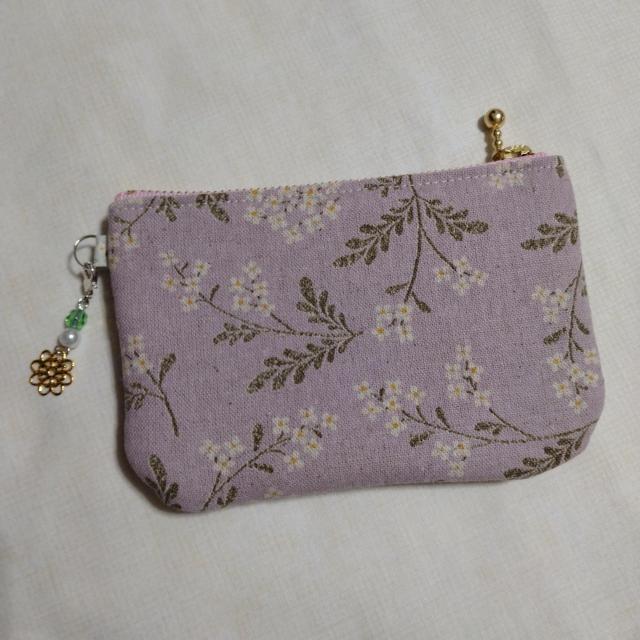 ★紫花柄@★ファスナーポーチ♪小銭入れ、薬入れなど < 女性ファッション  ★紫花柄@★ファスナーポーチ♪小銭入れ、薬入れなど < 女性ファッションの