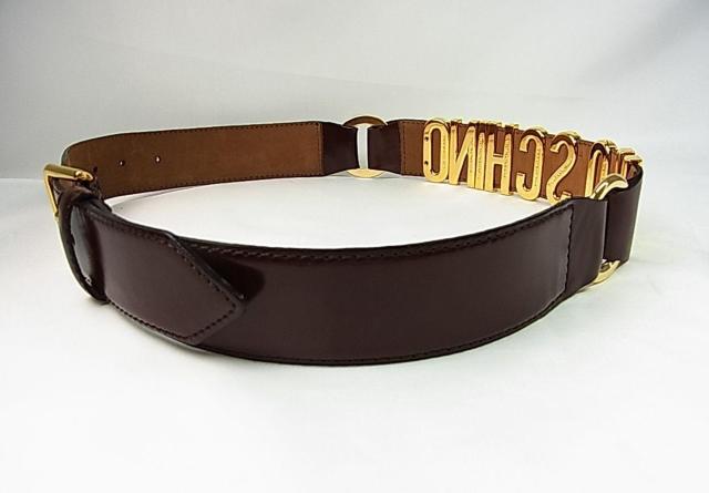 *正規品MOSCHINO モスキーノロゴベルト 65-85cm Dブラウン < ブランド  *正規品MOSCHINO モスキーノロゴベルト 65-85cm Dブラウン < ブランドの