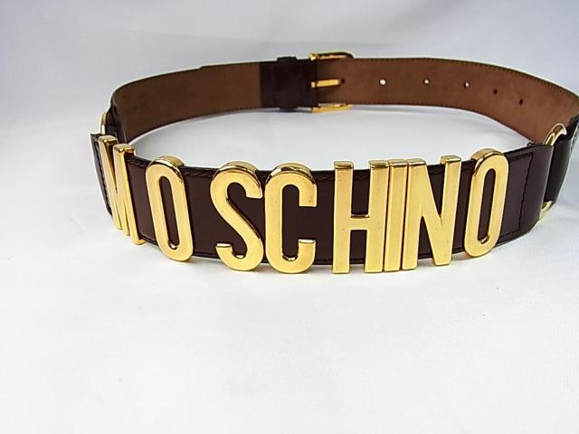 *正規品MOSCHINO モスキーノロゴベルト 65-85cm Dブラウン < ブランド  *正規品MOSCHINO モスキーノロゴベルト 65-85cm Dブラウン < ブランドの