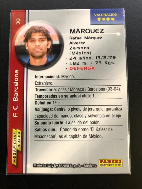 2003・04MEGAFICHAS PANINI/NO-30・FC・バルセロナ・ラファエル・マルケス < トレーディングカード 2003・04MEGAFICHAS PANINI/NO-30・FC・バルセロナ・ラファエル・マルケス < トレーディングカードの