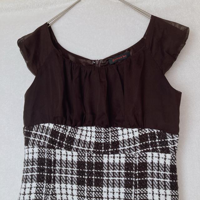 ブラウニービー ツイード ドッキング ラグラン キャプスリーブ ワンピース M N2m < ブランド ブラウニービー ツイード ドッキング ラグラン キャプスリーブ ワンピース M N2m < ブランドの