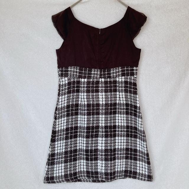 ブラウニービー ツイード ドッキング ラグラン キャプスリーブ ワンピース M N2m < ブランド ブラウニービー ツイード ドッキング ラグラン キャプスリーブ ワンピース M N2m < ブランドの