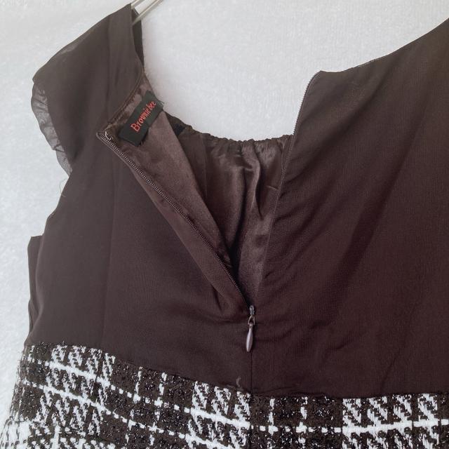 ブラウニービー ツイード ドッキング ラグラン キャプスリーブ ワンピース M N2m < ブランド ブラウニービー ツイード ドッキング ラグラン キャプスリーブ ワンピース M N2m < ブランドの