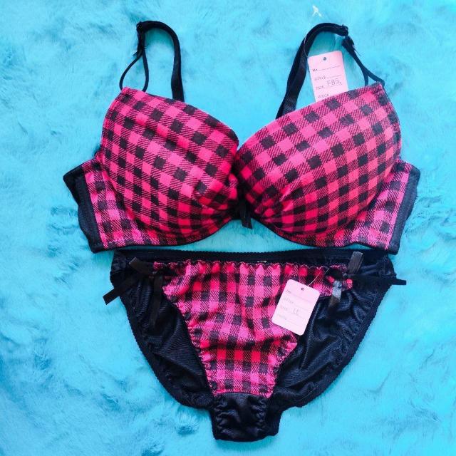 激カワッ。。。F85×LL。。。チェック柄ニットピンクブラジャー&ショーツセット。。大きいサイズグラマー。。。 < 女性ファッション  激カワッ。。。F85×LL。。。チェック柄ニットピンクブラジャー&ショーツセット。。大きいサイズグラマー。。。  < 女性ファッションの