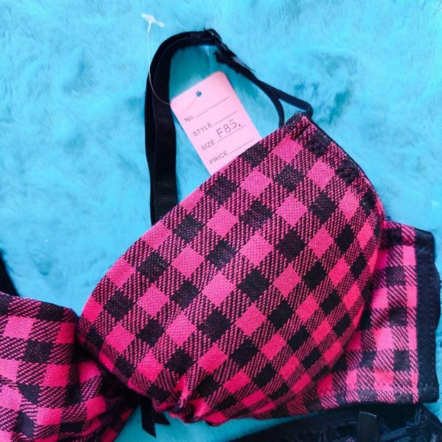激カワッ。。。F85×LL。。。チェック柄ニットピンクブラジャー&ショーツセット。。大きいサイズグラマー。。。 < 女性ファッション  激カワッ。。。F85×LL。。。チェック柄ニットピンクブラジャー&ショーツセット。。大きいサイズグラマー。。。 < 女性ファッションの
