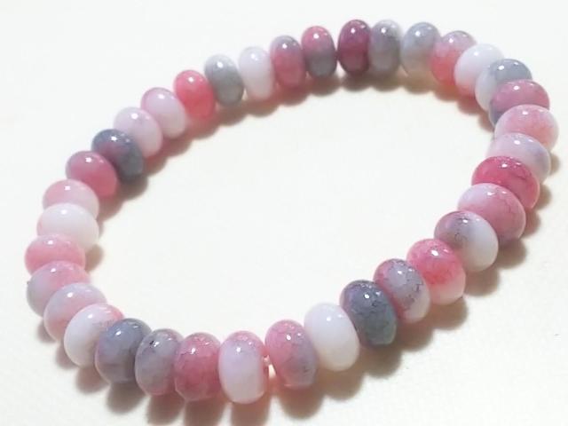 天然石★龍紋瑪瑙(ピンク&グレー) 8mm ブレス < 女性アクセサリー/時計 天然石★龍紋瑪瑙(ピンク&グレー) 8mm ブレス < 女性アクセサリー/時計の
