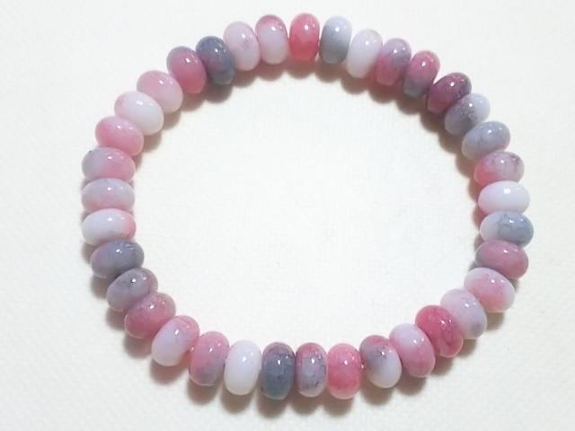 天然石★龍紋瑪瑙(ピンク&グレー) 8mm ブレス < 女性アクセサリー/時計 天然石★龍紋瑪瑙(ピンク&グレー) 8mm ブレス < 女性アクセサリー/時計の