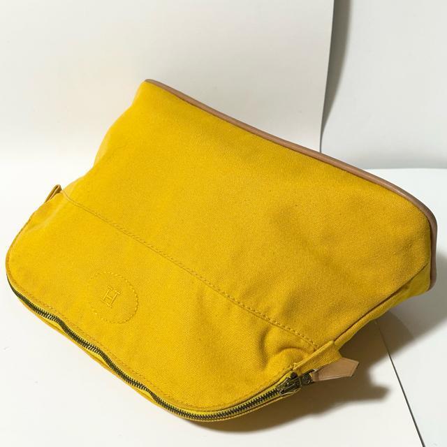 HERMES エルメス ボリードポーチMM コットン マルチポーチ マルチケース 小物入れ レディース イエロー < ブランド HERMES エルメス ボリードポーチMM コットン マルチポーチ マルチケース 小物入れ レディース イエロー < ブランドの
