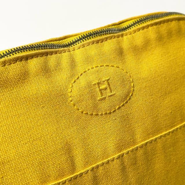 HERMES エルメス ボリードポーチMM コットン マルチポーチ マルチケース 小物入れ レディース イエロー < ブランド HERMES エルメス ボリードポーチMM コットン マルチポーチ マルチケース 小物入れ レディース イエロー < ブランドの