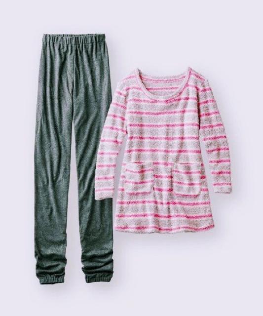 Lサイズぬくぬく暖かモールニット&スムースパンツ長め足先までスッポリ上下ルームウェア < 女性ファッション  Lサイズぬくぬく暖かモールニット&スムースパンツ長め足先までスッポリ上下ルームウェア < 女性ファッションの