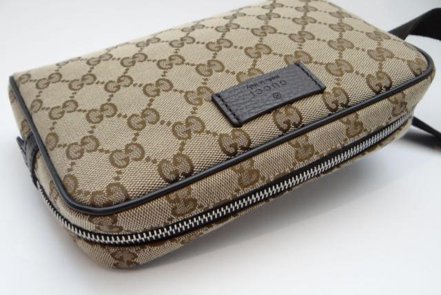 GUCCI グッチ 449174 GGキャンバス ウエストバッグ アウトレット カーキ×ブラウン<美品> < ブランド GUCCI グッチ 449174 GGキャンバス ウエストバッグ アウトレット カーキ×ブラウン<美品> < ブランドの