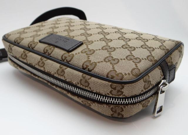 GUCCI グッチ 449174 GGキャンバス ウエストバッグ アウトレット カーキ×ブラウン<美品> < ブランド GUCCI グッチ 449174 GGキャンバス ウエストバッグ アウトレット カーキ×ブラウン<美品> < ブランドの