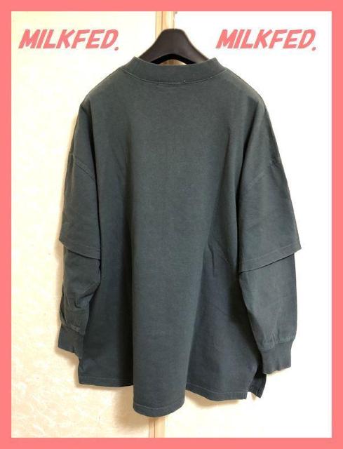 ☆ミルクフェド☆美品♪完売レイヤード風オーバーサイズ刺繍ロゴロンTグレー☆ < ブランド ☆ミルクフェド☆美品♪完売レイヤード風オーバーサイズ刺繍ロゴロンTグレー☆ < ブランドの