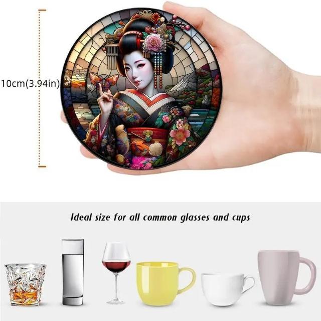 ���ʒ񋟕i590�~��6�̓`���I�ȓ��{�̕����G�A�[�g�R�[�X�^�[�Z�b�g�A�ۂ��ؐ��h�����N�}�b�g �� �C���e���A/���C�t�� 