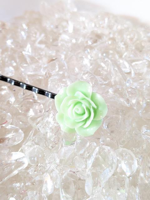 *HM*『パステルグリーンA』☆ワンポイントヘアピン < 女性ファッション  *HM*『パステルグリーンA』☆ワンポイントヘアピン < 女性ファッションの