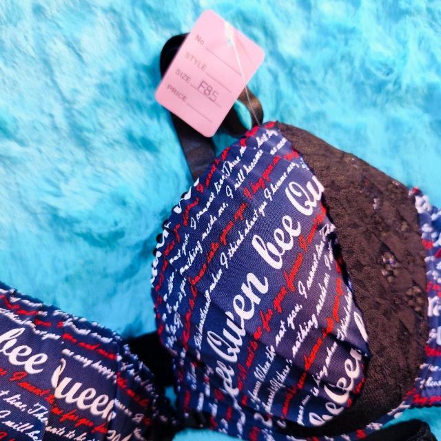 カッコ可愛いぃ。。F85×LL。。英字柄ブラジャー&ショーツセット。。グラマー大きいサイズ 。。。 < 女性ファッション  カッコ可愛いぃ。。F85×LL。。英字柄ブラジャー&ショーツセット。。グラマー大きいサイズ 。。。 < 女性ファッションの