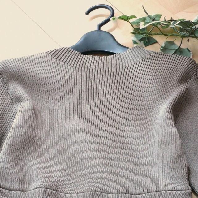 新品 9929 M プリーツ織 切替 ニット ワンピース グレー系 レディース リブ編み チェック模様 リボン 上品 < 女性ファッション 新品 9929 M プリーツ織 切替 ニット ワンピース グレー系 レディース リブ編み チェック模様 リボン 上品 < 女性ファッションの