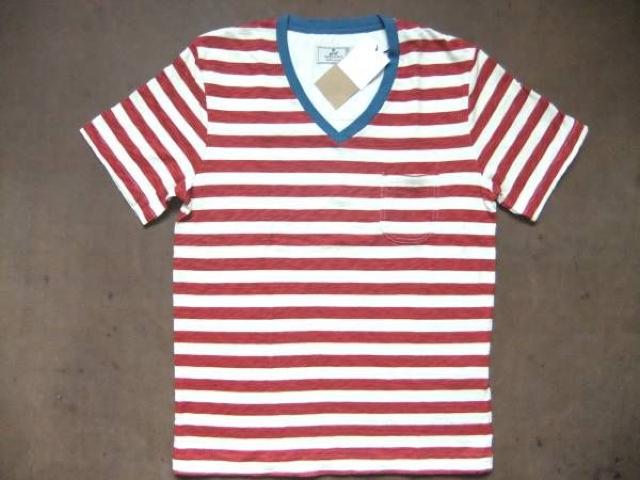 grn ジーアールエヌ ボーダーTシャツ ナチュラル×レッド L < 男性ファッション  grn ジーアールエヌ ボーダーTシャツ ナチュラル×レッド L  < 男性ファッションの