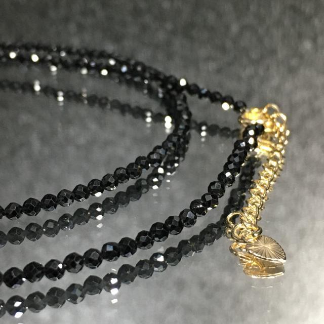 《ネックレス》ブラックスピネル アジャスター付き < 女性アクセサリー/時計  《ネックレス》ブラックスピネル アジャスター付き < 女性アクセサリー/時計の