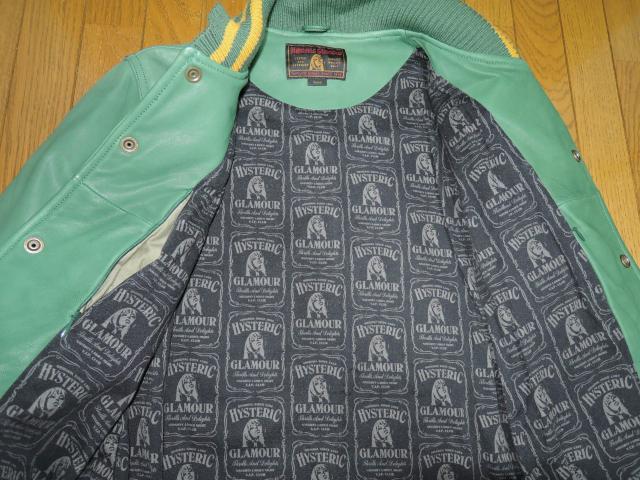 HYSTERIC GLAMOUR ヒステリックグラマー オールレザー ジャケット S 緑 コーチ 山羊革 ガール サークルロゴ < ブランド  HYSTERIC GLAMOUR ヒステリックグラマー オールレザー ジャケット S 緑 コーチ 山羊革 ガール サークルロゴ < ブランドの