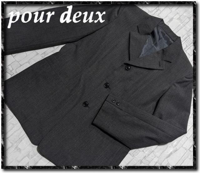 プルドゥ 3釦ウールジャケット ブレザー 濃グレー < 男性ファッション  プルドゥ 3釦ウールジャケット ブレザー 濃グレー  < 男性ファッションの