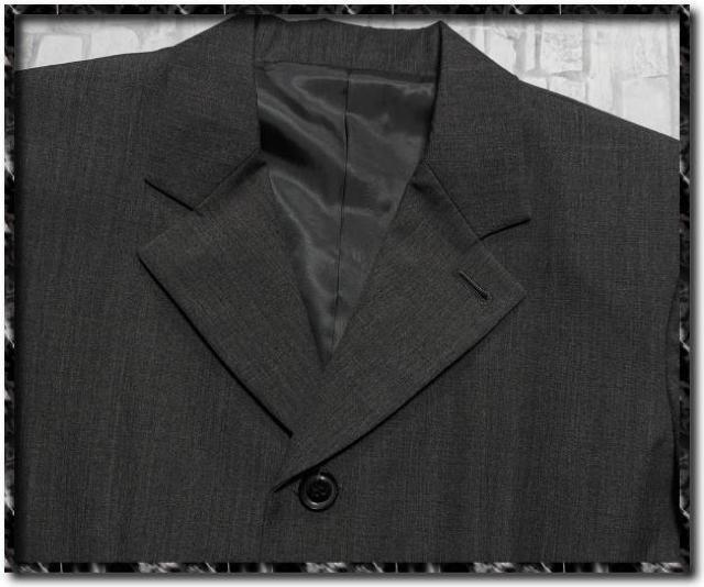 プルドゥ 3釦ウールジャケット ブレザー 濃グレー < 男性ファッション  プルドゥ 3釦ウールジャケット ブレザー 濃グレー < 男性ファッションの