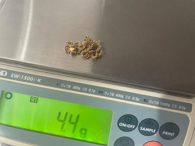 �l�b�N���X�@K18 �C�G���[�S�[���h�@�p�C�v���[�v�`�F�[���@������40cm �d����5g 4.4g �����ǌ���}�[�N���@���Õi