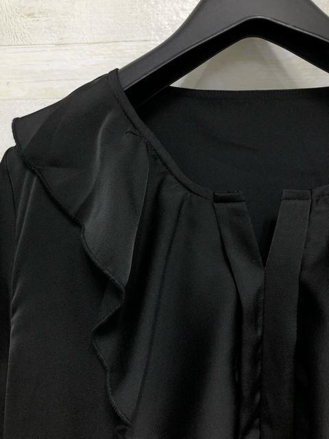 新品☆L♪華やか黒♪大きい衿ブラウス&フレアスカート♪パーティQ465 < 女性ファッション 新品☆L♪華やか黒♪大きい衿ブラウス&フレアスカート♪パーティQ465 < 女性ファッションの