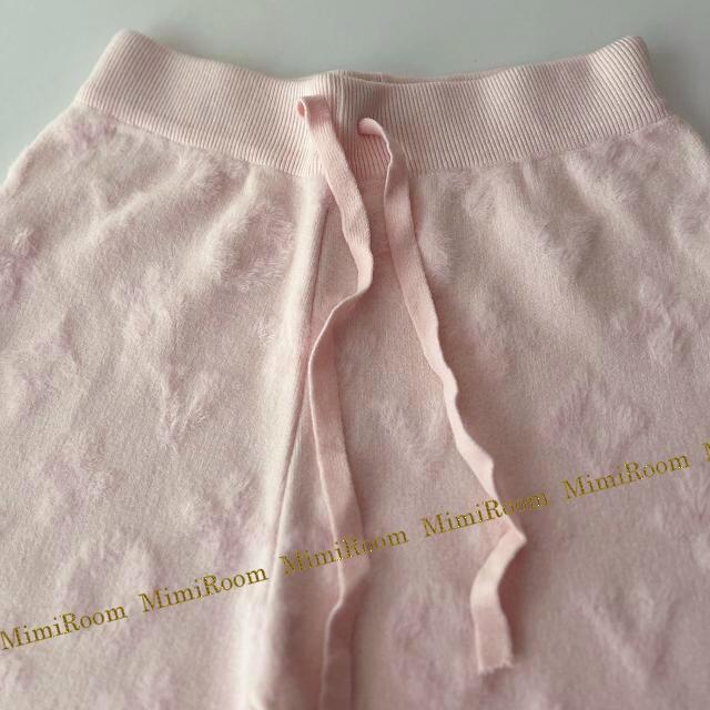 【W64〜96】ふわサラ&もこもこモノグラム柄 裏起毛ロング丈パンツ/桃 < 女性ファッション 【W64〜96】ふわサラ&もこもこモノグラム柄 裏起毛ロング丈パンツ/桃 < 女性ファッションの