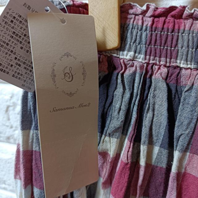 Samansa Mos2★新品★チェック柄マキシスカート/レッド < 女性ファッション  Samansa Mos2★新品★チェック柄マキシスカート/レッド < 女性ファッションの