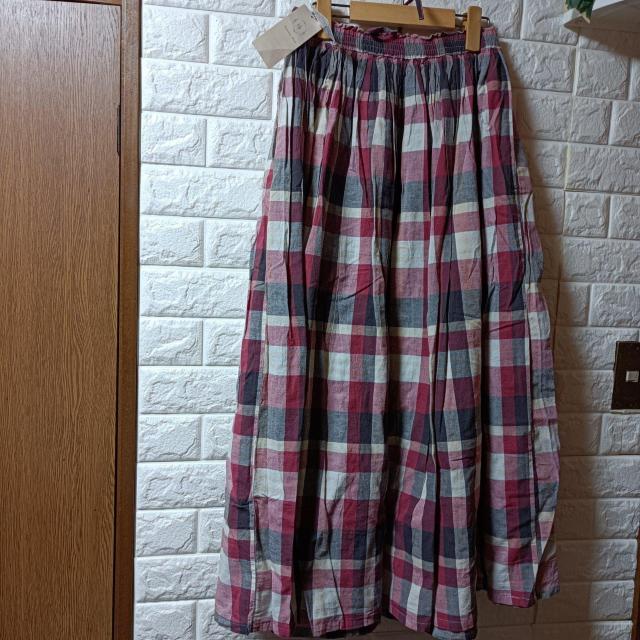 Samansa Mos2★新品★チェック柄マキシスカート/レッド < 女性ファッション  Samansa Mos2★新品★チェック柄マキシスカート/レッド < 女性ファッションの
