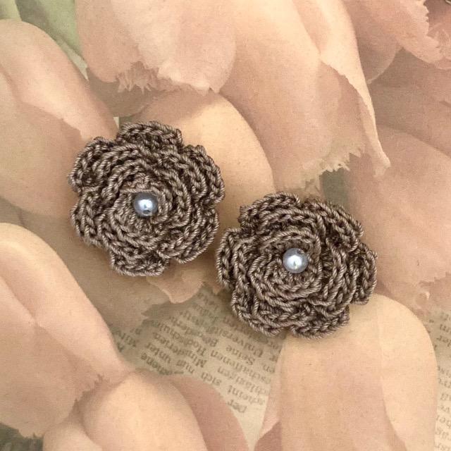 ハンドメイド♪レース編みお花のモチーフ2個セット < 女性ファッション  ハンドメイド♪レース編みお花のモチーフ2個セット  < 女性ファッションの