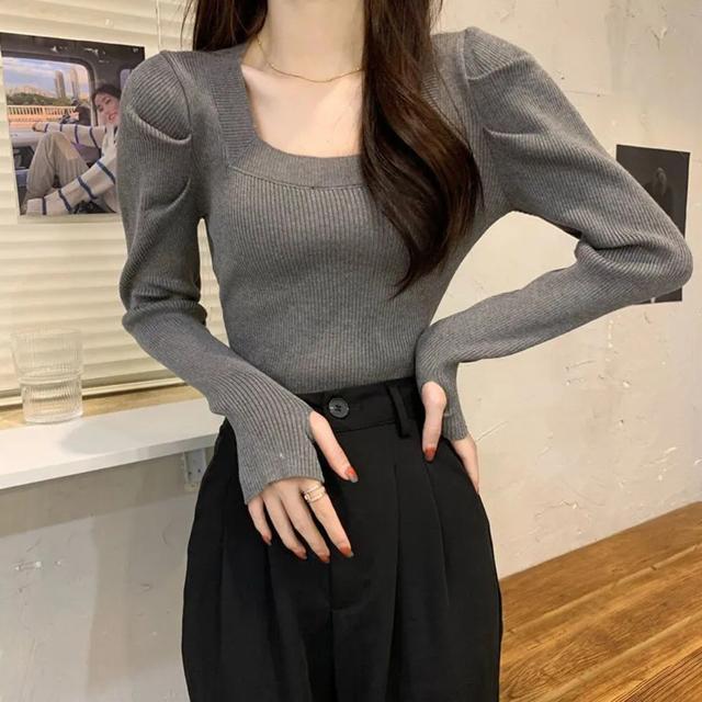 送料無料 新品 フィンガーホール ニットトップス 韓国風 < 女性ファッション  送料無料 新品 フィンガーホール ニットトップス 韓国風 < 女性ファッションの
