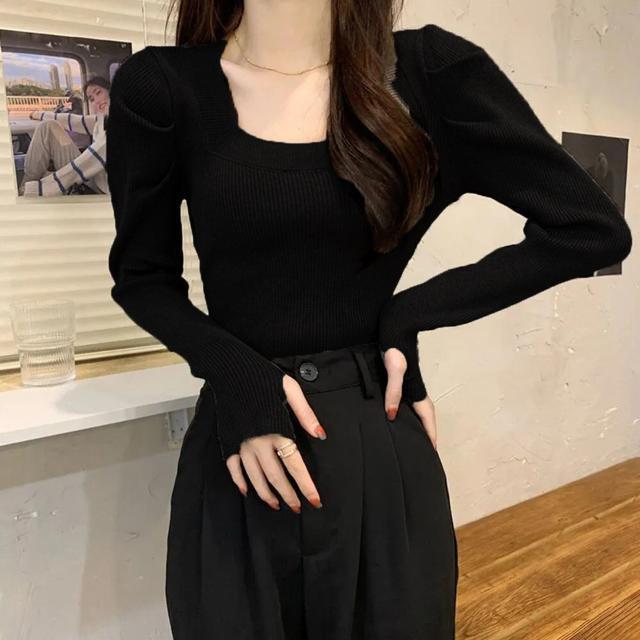 送料無料 新品 フィンガーホール ニットトップス 韓国風 < 女性ファッション  送料無料 新品 フィンガーホール ニットトップス 韓国風 < 女性ファッションの