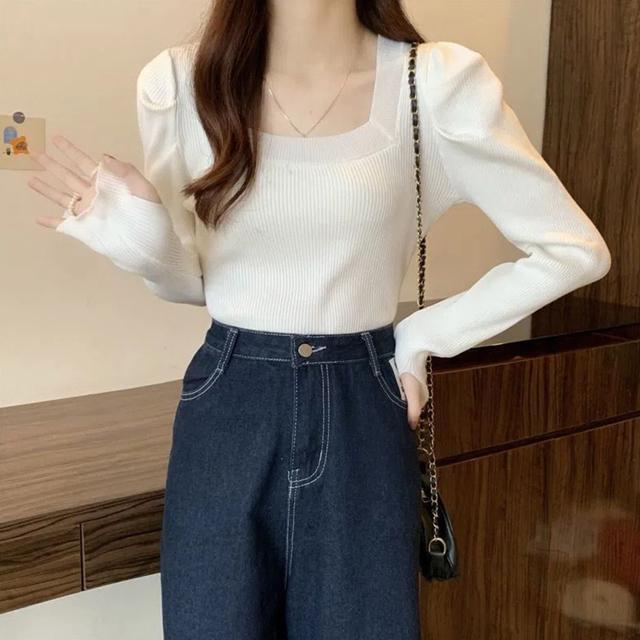 送料無料 新品 フィンガーホール ニットトップス 韓国風 < 女性ファッション  送料無料 新品 フィンガーホール ニットトップス 韓国風 < 女性ファッションの