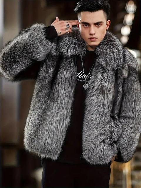 残1点★爆ヤス価格4490円★メンズフェイクファーコート、模造ファー裏地、ネックジッパー付き USAサイズM(日本サイズXL相当) < 男性ファッション 残1点★爆ヤス価格4490円★メンズフェイクファーコート、模造ファー裏地、ネックジッパー付き USAサイズM(日本サイズXL相当) < 男性ファッションの