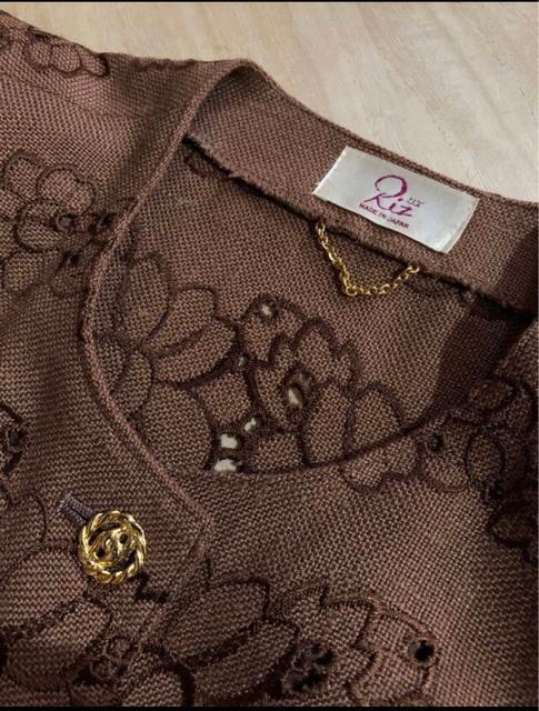 Riz リズ スカートスーツ セットアップ お花の透かし刺繍 9号 日本製 < 女性ファッション Riz リズ スカートスーツ セットアップ お花の透かし刺繍 9号 日本製 < 女性ファッションの