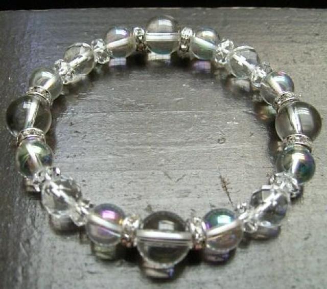 ☆即決☆水晶xアクアオーラxカット水晶ブレスレット < 男性アクセサリー/時計  ☆即決☆水晶xアクアオーラxカット水晶ブレスレット  < 男性アクセサリー/時計の