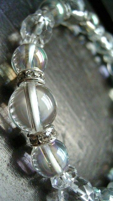 ☆即決☆水晶xアクアオーラxカット水晶ブレスレット < 男性アクセサリー/時計  ☆即決☆水晶xアクアオーラxカット水晶ブレスレット < 男性アクセサリー/時計の