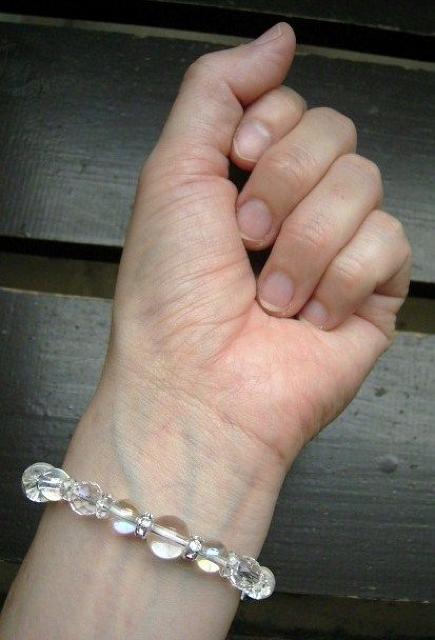 ☆即決☆水晶xアクアオーラxカット水晶ブレスレット < 男性アクセサリー/時計  ☆即決☆水晶xアクアオーラxカット水晶ブレスレット < 男性アクセサリー/時計の