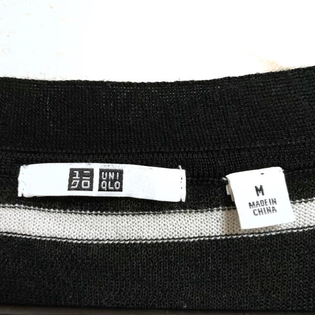 【used】7分袖ボーダー柄ボートネックニット/UNIQLO/黒×白/M < 女性ファッション  【used】7分袖ボーダー柄ボートネックニット/UNIQLO/黒×白/M < 女性ファッションの