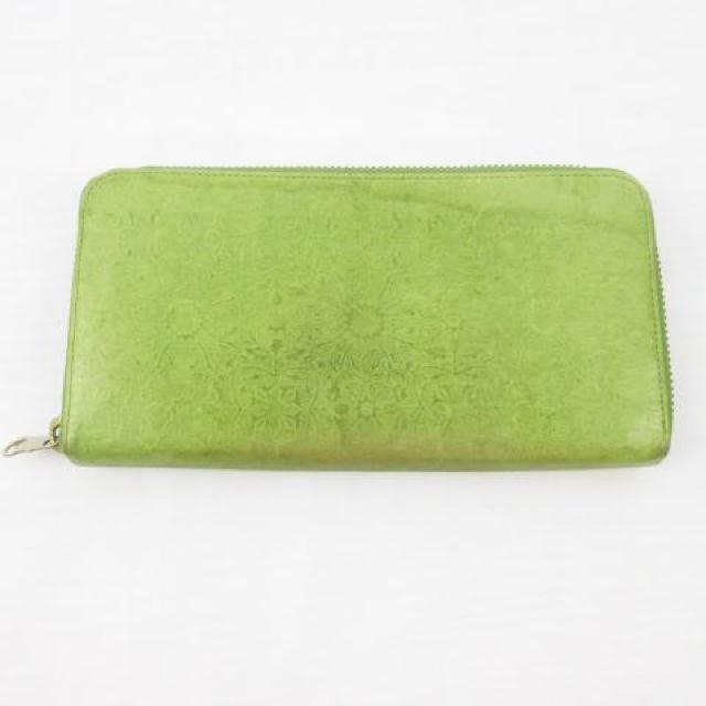 HIRAMEKI 長財布 ウォレット ラウンド 花柄 型押し レザー < 女性ファッション  HIRAMEKI 長財布 ウォレット ラウンド 花柄 型押し レザー  < 女性ファッションの
