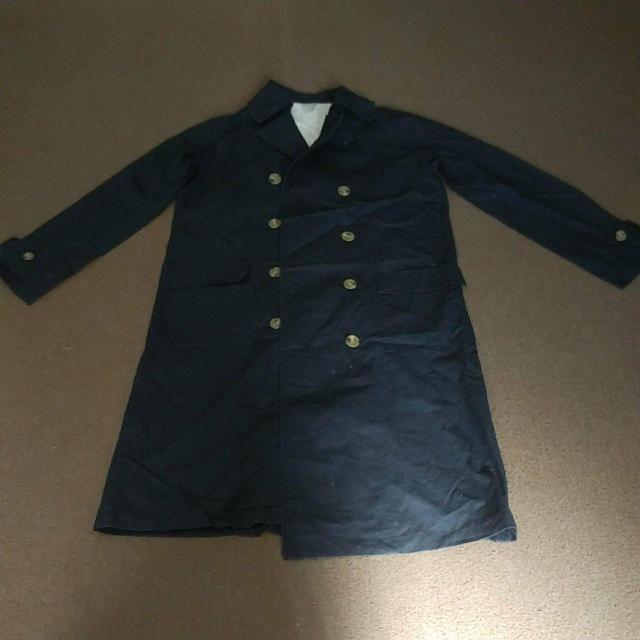 フリーサイズ 紺色 Mサイズ コットン 春コート 美品 < 女性ファッション  フリーサイズ 紺色 Mサイズ コットン 春コート 美品  < 女性ファッションの