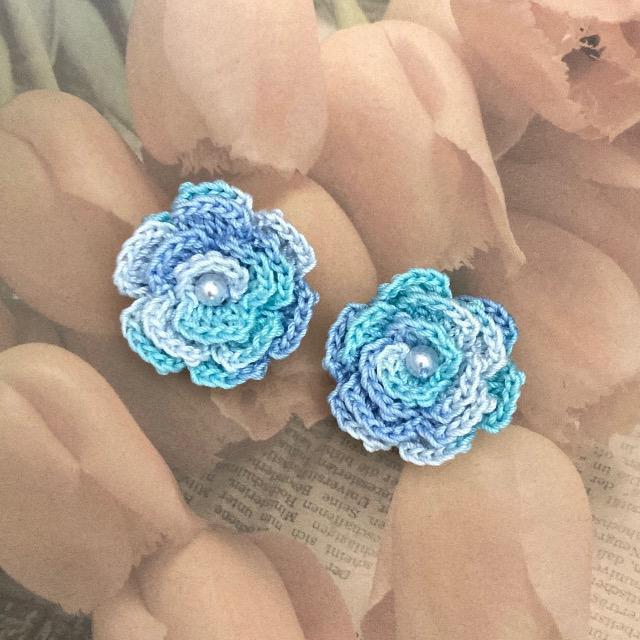 ハンドメイド♪レース編みお花のモチーフ2個セット < 女性ファッション  ハンドメイド♪レース編みお花のモチーフ2個セット  < 女性ファッションの