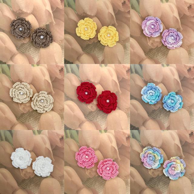 ハンドメイド♪レース編みお花のモチーフ2個セット < 女性ファッション  ハンドメイド♪レース編みお花のモチーフ2個セット < 女性ファッションの